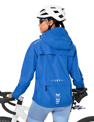 FitsT4 Sports Damen Radjacke Regenjacke Wasserdicht Fahrradjacke Atmungsaktiv Wanderjacke Windbreaker Sommer Leichte Windjacke Outdoor Jacken Reflektierend Fahrradjacke von FitsT4 Sports