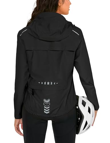 FitsT4 Sports Damen Radjacke Regenjacke Wasserdicht Fahrradjacke Atmungsaktiv Wanderjacke Windbreaker Sommer Leichte Windjacke Outdoor Jacken Reflektierend Fahrradjacke von FitsT4 Sports