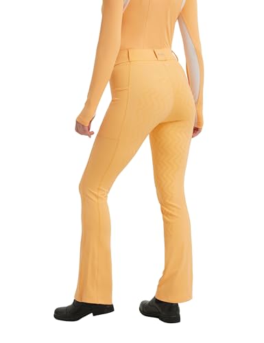 FitsT4 Sports Damen Schlaghose Reitleggings Bootcut Reithose Silikon Vollbesatz Sommer Reitstrumpfhose Pfirsich-Cobbler L von FitsT4 Sports