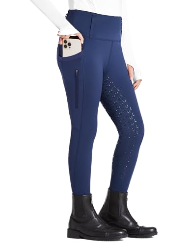 FitsT4 Sports Kinder Reithose Mädchen Reitleggings Silikon Vollbesatz Hohe Taille Reiten Hosen mit 2 Seitlichen Reißverschluss Taschen und Gürtelschlaufen von FitsT4 Sports