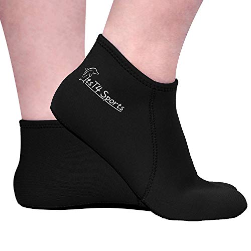 FitsT4 Sports Tauchsocken 3mm Neoprensocken rutschfest für Damen Herren, Neoprene Diving Socks Neoprenanzug zum Schnorcheln, Schwimmen, Surfen, Segeln, Kajakfahren Wassersport,Schwarz,S von FitsT4 Sports