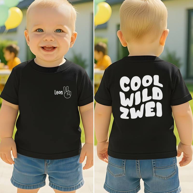 Personalisiertes Geburtstags T-Shirt Kind - Cool Wild Name Alter Geburtstagsshirt Ich Bin Eins Zwei Kids Club Geburtstag von Fitsforkids