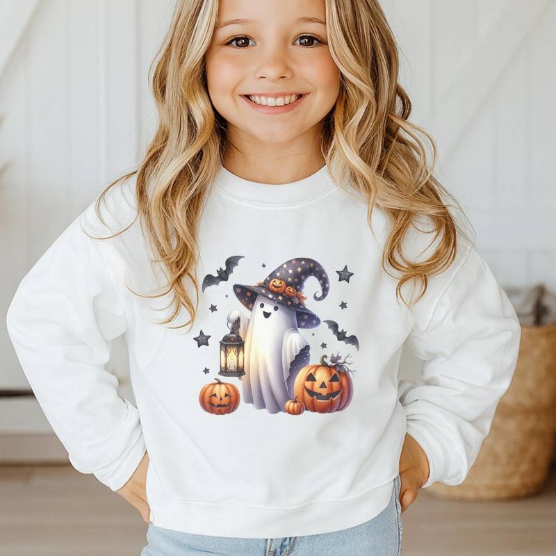 Spukgespenst Pullover Für Kinder - Halloween Mit Gespenst Herbst Mädchen Geist Motiv Jungen Mode 4 Jahre von Fitsforkids