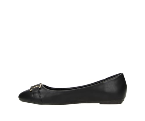 Fitters Damen Ballerinas Iris in Farbe Black PU, Damenschuhe in Übergröße - große Damenschuhe, Iris 43 EU Black PU von Fitters Footwear That Fits