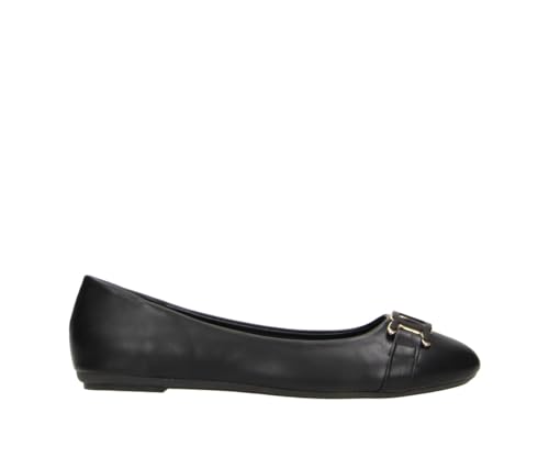 Fitters Damen Ballerinas Iris in Farbe Black PU, Damenschuhe in Übergröße - große Damenschuhe, Iris 44 EU Black PU von Fitters Footwear That Fits