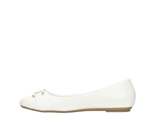 Fitters Damen Ballerinas Iris in Farbe White PU, Damenschuhe in Übergröße - große Damenschuhe, Iris 42 EU White PU von Fitters Footwear That Fits