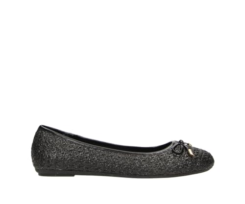 Fitters Damen Ballerinas Lisett in Farbe Black PU Raffia, Damenschuhe in Übergröße - große Damenschuhe, Lisett 45 EU Black PU Raffia von Fitters Footwear That Fits