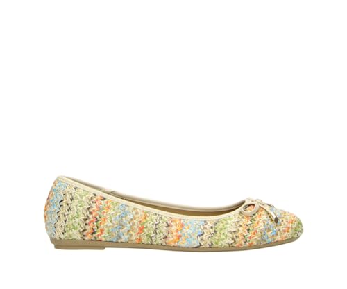 Fitters Damen Ballerinas Lisett in Farbe Multi Raffia, Damenschuhe in Übergröße - große Damenschuhe, Lisett 43 EU Multi Raffia von Fitters Footwear That Fits