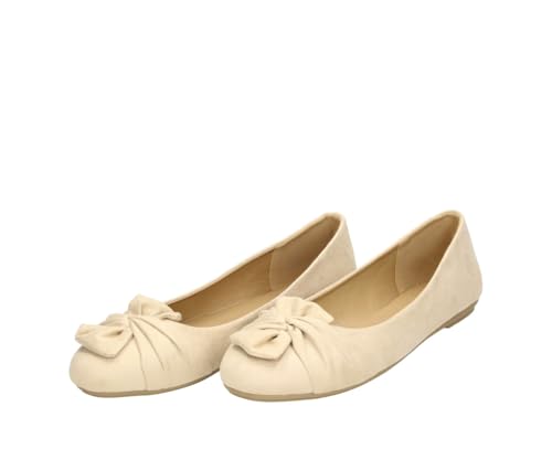 Fitters Damen Ballerinas Maike in Taupe MF, modische Schuhe in Übergröße, Bequeme Ballerina, Große Damenschuhe/Damenschuhe in Übergröße, Maike Taupe MF 46 von Fitters Footwear That Fits