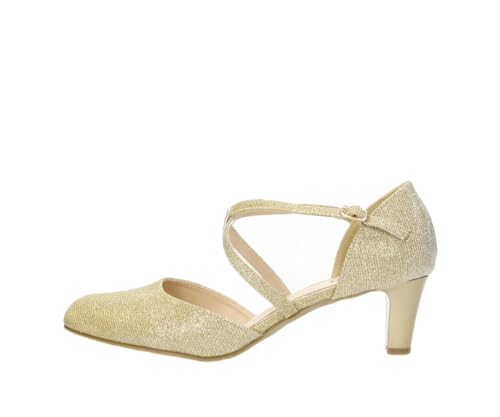 Fitters Damen Highheels Ophelia in Farbe Gold Glitter, Damenschuhe in Übergröße - große Damenschuhe, Ophelia 45 EU Gold Glitter von Fitters Footwear That Fits