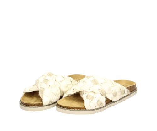Fitters Damen Korksandale Alice in Off-Weiss, modische Schuhe in Übergröße, Bequeme Sandale, Große Damenschuhe/Damenschuhe in Übergröße, Alice in Off White 44 von Fitters Footwear That Fits