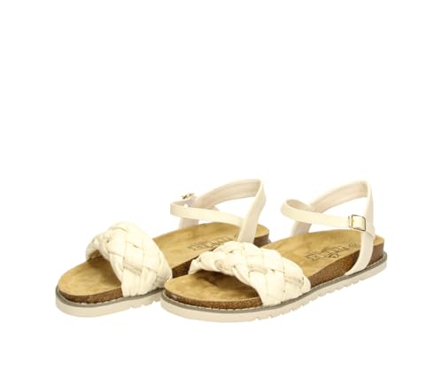 Fitters Damen Korksandale Jeanne in Off-Weiss, modische Schuhe in Übergröße, Bequeme Sandale, Große Damenschuhe/Damenschuhe in Übergröße, Jeanne in Off White 44 von Fitters Footwear That Fits