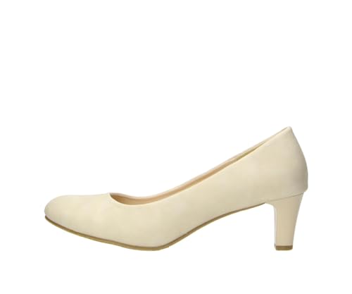 Fitters Damen Pumps Aurelia in Farbe Beige Metallic PU, Damenschuhe in Übergröße - große Damenschuhe, Aurelia 43 EU Beige Met. von Fitters Footwear That Fits