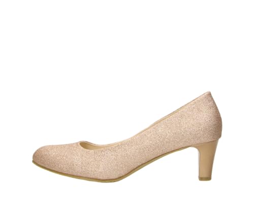 Fitters Damen Pumps Aurelia in Farbe Champagne Glitter Textile, Damenschuhe in Übergröße - große Damenschuhe, Aurelia 43 EU Champagne von Fitters Footwear That Fits