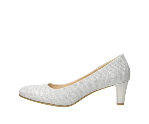 Fitters Damen Pumps Aurelia in Farbe Silver Glitter Textile, Damenschuhe in Übergröße - große Damenschuhe, Aurelia 46 EU Silver von Fitters Footwear That Fits