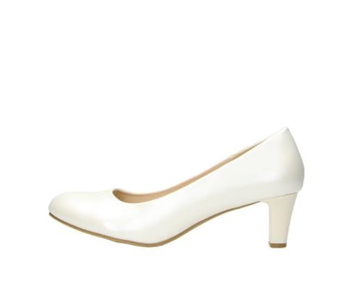 Fitters Damen Pumps Aurelia in Farbe White Metallic PU, Damenschuhe in Übergröße - große Damenschuhe, Aurelia 42 EU White Met. von Fitters Footwear That Fits