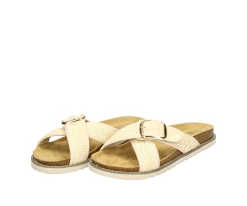 Fitters Damensandale Finja in Beige, modische Schuhe in Übergröße, Bequeme Sandale, Große Damenschuhe/Damenschuhe in Übergröße, Finja in Beige 45 von Fitters Footwear That Fits