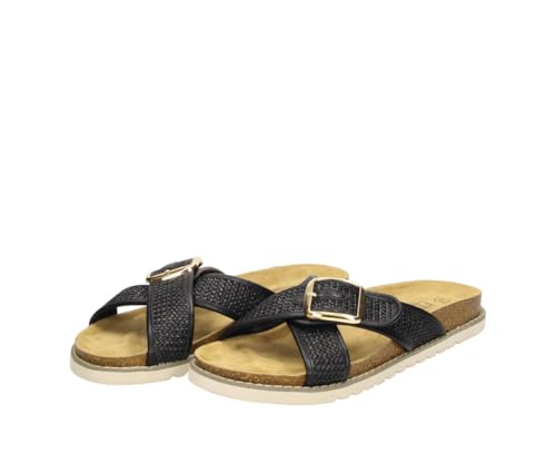 Fitters Damensandale Finja in Schwarz, modische Schuhe in Übergröße, Bequeme Sandale, Große Damenschuhe/Damenschuhe in Übergröße, Finja in Black 45 von Fitters Footwear That Fits