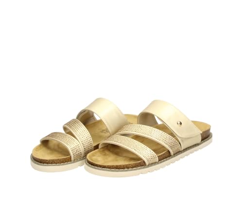 Fitters Damensandale Marie in Gold, modische Schuhe in Übergröße, Bequeme Sandale, Große Damenschuhe/Damenschuhe in Übergröße, Marie in Gold 45 von Fitters Footwear That Fits