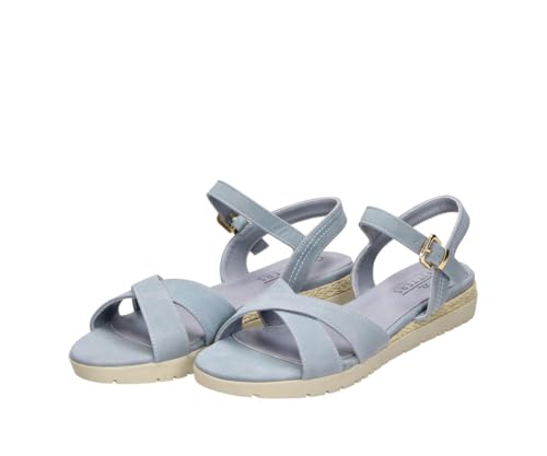 Fitters Damensandale THEA in Jeans-blue kombi, modische Schuhe in Übergröße, Bequeme Sandale, Große Damenschuhe/Damenschuhe in Übergröße, THEA in Jeans-blue 46 von Fitters Footwear That Fits