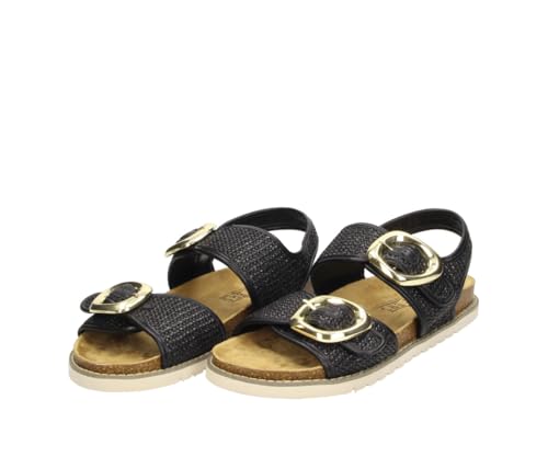 Fitters Damensandale Tilli in Schwarz, modische Schuhe in Übergröße, Bequeme Sandale, Große Damenschuhe/Damenschuhe in Übergröße, Tilli in Black 44 von Fitters Footwear That Fits