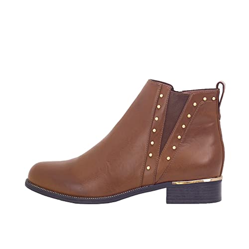 Fitters Footwear Damen Stiefelette Paula in brandy Lederimitat, Schuhgröße:44 von Fitters Footwear That Fits