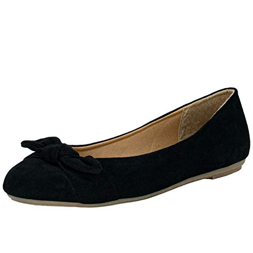 Fitters Footwear That Fits Damen Ballerina Claire Microfibre Modische Ballerinas in trendigen Farben Übergröße (42 EU, schwarz) von Fitters Footwear That Fits