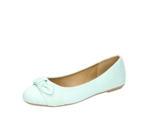 Fitters Footwear That Fits Damen Ballerina Claire Microfibre Modische Ballerinas in trendigen Farben Übergröße (45 EU, Pastel grün) von Fitters Footwear That Fits