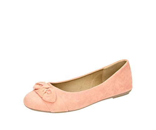 Fitters Footwear That Fits Damen Ballerina Claire Microfibre Modische Ballerinas in trendigen Farben Übergröße (46 EU, Coral) von Fitters Footwear That Fits