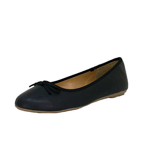 Fitters Footwear That Fits Damen Ballerina Lina PU Klassische Ballerinas Lederimitat Basic Übergröße (42 EU, schwarz) von Fitters Footwear That Fits