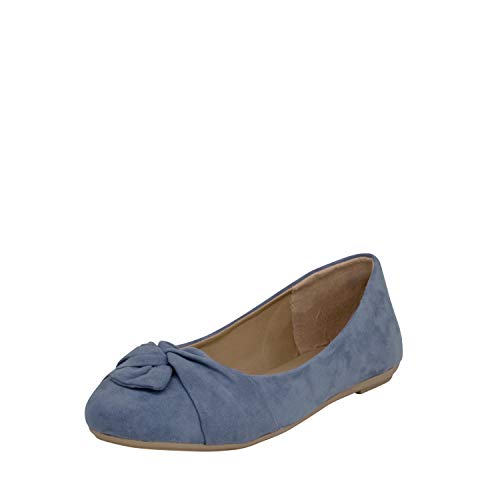 Fitters Footwear That Fits Damen Ballerina Maike Microfibre Mikrofaser Ballerinas mit Schleife Übergröße (42 EU, blau) von Fitters Footwear That Fits