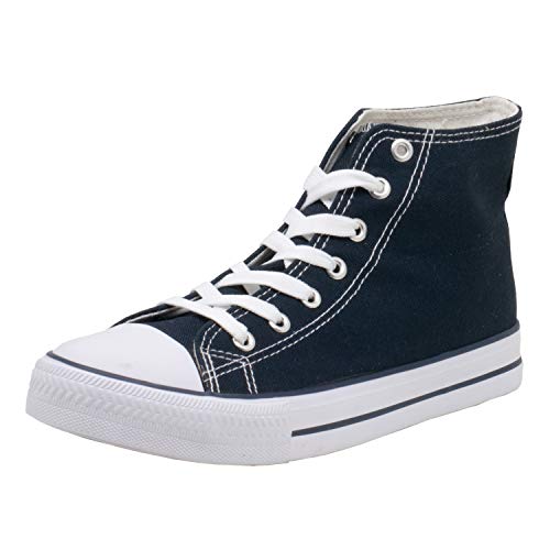 Fitters Footwear That Fits Damen Leinenschuh Canvas Textil Leinenschuh aus Canvas mit vulkanisierter Sohle (36 EU, dunkelblau) von Fitters Footwear That Fits