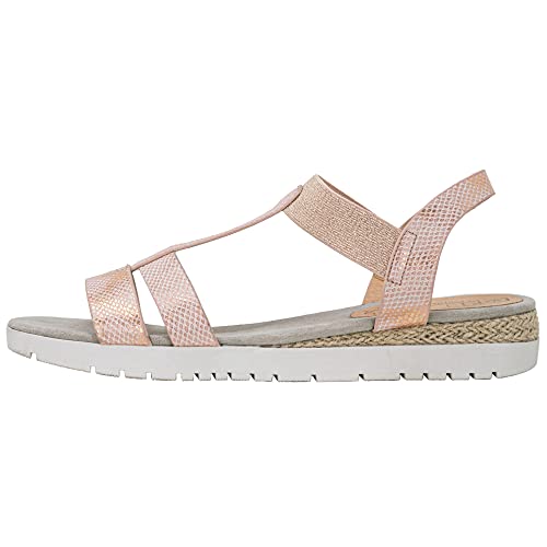 Fitters Footwear That Fits Damen Sandale Annika Synthetik Bequeme Sandale mit Schlangenprint und Glitzerband Übergröße (44 EU, rosa) von Fitters Footwear That Fits