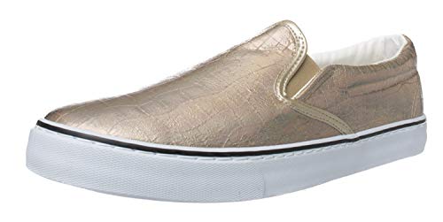Fitters Footwear That Fits Damen Sneaker Sally Synthetik Slip-on Metallic Look Übergröße (42 EU, Bronze) von Fitters Footwear That Fits