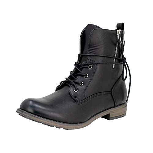 Fitters Footwear That Fits Damen Stiefelette Vera PU Schnürstiefelette mit Reißverschluss Übergröße (45 EU, schwarz) von Fitters Footwear That Fits