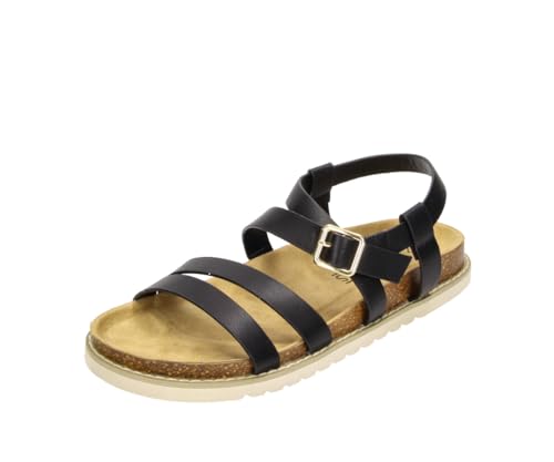 Sandale Jolie in Farbe Schwarz, modische Schuhe in Übergröße, große Damenschuhe, Jolie 45 EU Black von Fitters Footwear That Fits