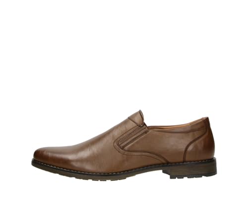Fitters Herren Business Schuh Ben in Farbe Cognac PU, Herrenschuhe in Übergröße - große Herrenschuhe, Ben 53 EU Cognac PU von Fitters Footwear That Fits