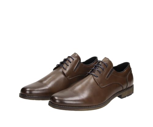 Fitters Herren Business Schuh Max in Farbe D.Brown PU Shiny, Herrenschuhe in Übergröße - große Herrenschuhe, Max 50 EU D.Brown PU Shiny von Fitters Footwear That Fits