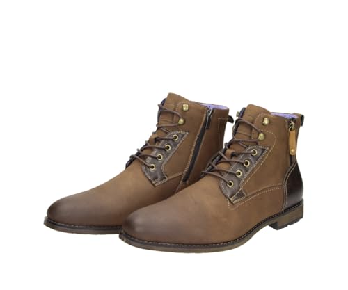 Fitters Herren Stiefel Leo in Farbe D.Brown PU Nubuck, Herrenschuhe in Übergröße - große Herrenschuhe, Leo 49 EU D.Brown PU Nubuck von Fitters Footwear That Fits
