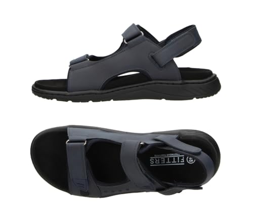 Fitters Herrensandale FRANZ in Dunkelblau, moderne Dandale in Übergröße, Bequeme Sandale, Große Herrenschuhe/Herrenschuhe in Übergröße, FRANZ in Navy 49 von Fitters Footwear That Fits