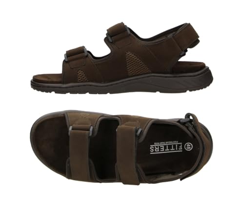 Fitters Herrensandale FRITZ in Dunkelbraun, moderne Dandale in Übergröße, Bequeme Sandale, Große Herrenschuhe/Herrenschuhe in Übergröße, FRITZ in Darkbrown 50 von Fitters Footwear That Fits
