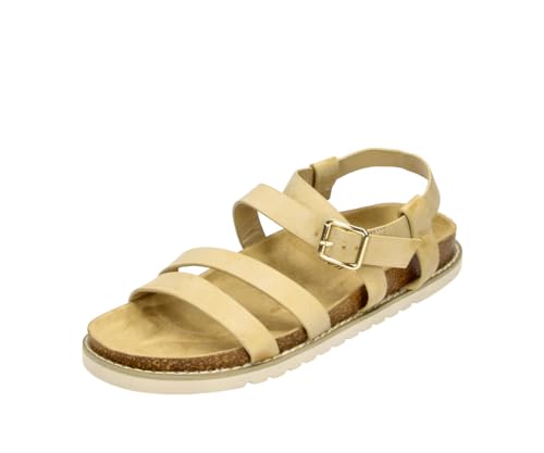 Sandale Jolie in Farbe Tan, modische Schuhe in Übergröße, große Damenschuhe, Jolie 44 EU Tan von Fitters Footwear That Fits