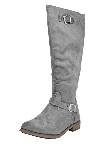 Fitters Footwear That Fits Damen Hochschaft Stiefel Übergröße 42-45 gefüttert Vanessa grau, Grau, 43 EU von Fitters Footwear That Fits