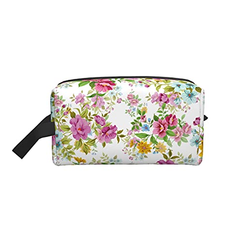 Make-up-Tasche, Blumen, Reise-Reißverschluss, wasserdichte Clutch, Aufbewahrung von Toilettenartikeln, Kosmetiktasche für Mädchen und Frauen von Fittg