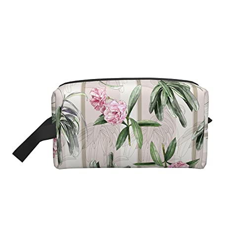 Make-up-Tasche, Blumenmuster, Reise-Reißverschluss, wasserdichte Clutch, Aufbewahrung von Toilettenartikeln, Kosmetiktasche für Mädchen und Frauen von Fittg