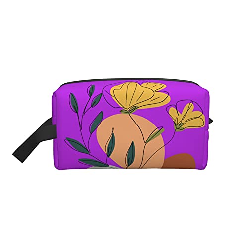 Make-up-Tasche, Blumenmuster, Reise-Reißverschluss, wasserdichte Clutch, Aufbewahrung von Toilettenartikeln, Kosmetiktasche für Mädchen und Frauen von Fittg