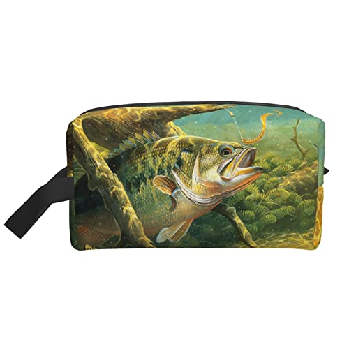 Make-up-Tasche, Fisch, Fisch, Reisen, Reißverschluss, wasserdichte Clutch, Aufbewahrung von Toilettenartikeln, Kosmetiktasche für Mädchen und Frauen von Fittg