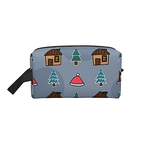 Make-up-Tasche, Motiv: Frohe Weihnachten, Weihnachtsbaum, Reise, Reißverschluss, wasserdichte Clutch, Aufbewahrung von Toilettenartikeln, Kosmetiktasche für Mädchen und Frauen von Fittg