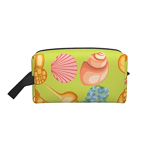 Make-up-Tasche, Muschel- und Seestern-Motiv, Reise-Reißverschluss, wasserdichte Clutch, Aufbewahrung von Toilettenartikeln, Kosmetiktasche für Mädchen und Frauen von Fittg