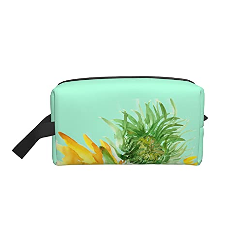 Make-up-Tasche, Sonnenblumen-Grün, Reise-Reißverschluss, wasserdichte Clutch, Aufbewahrung von Toilettenartikeln, Kosmetiktasche für Mädchen und Frauen von Fittg